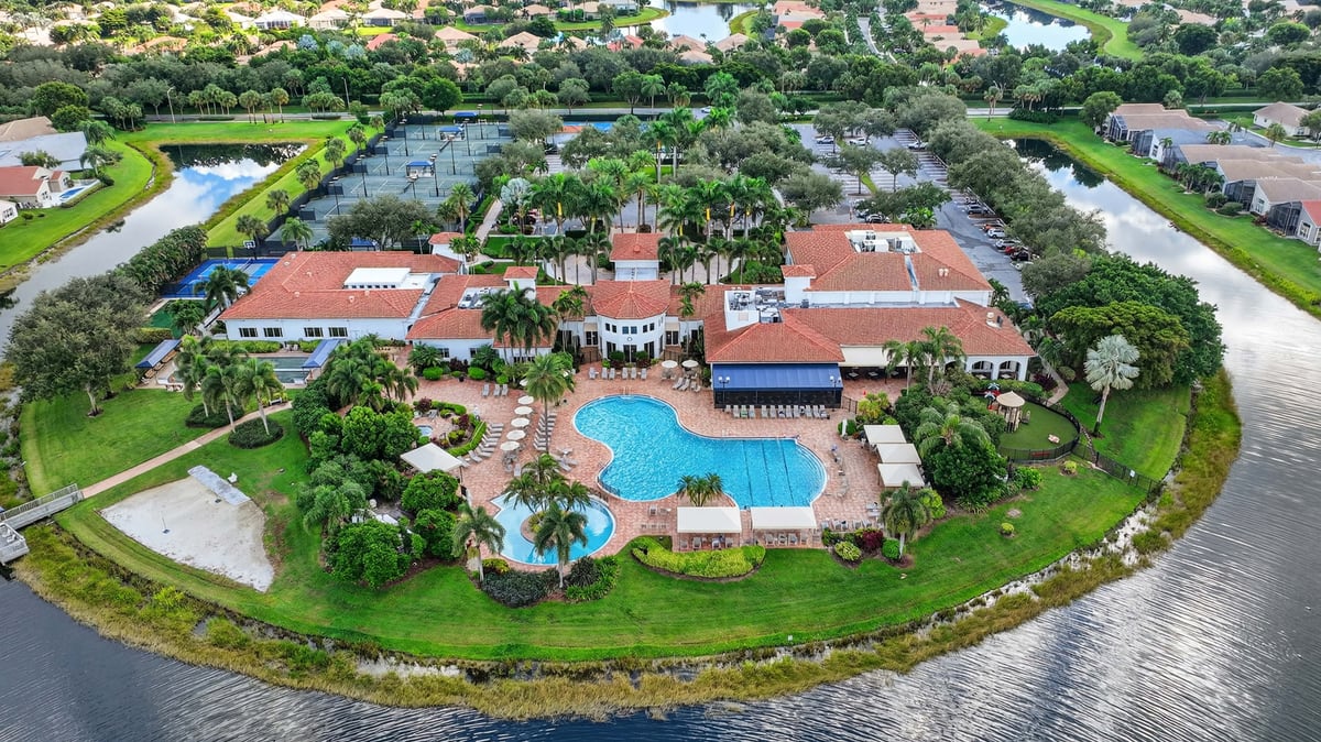 Aerial overview of Valencia Falls in Delray Beach