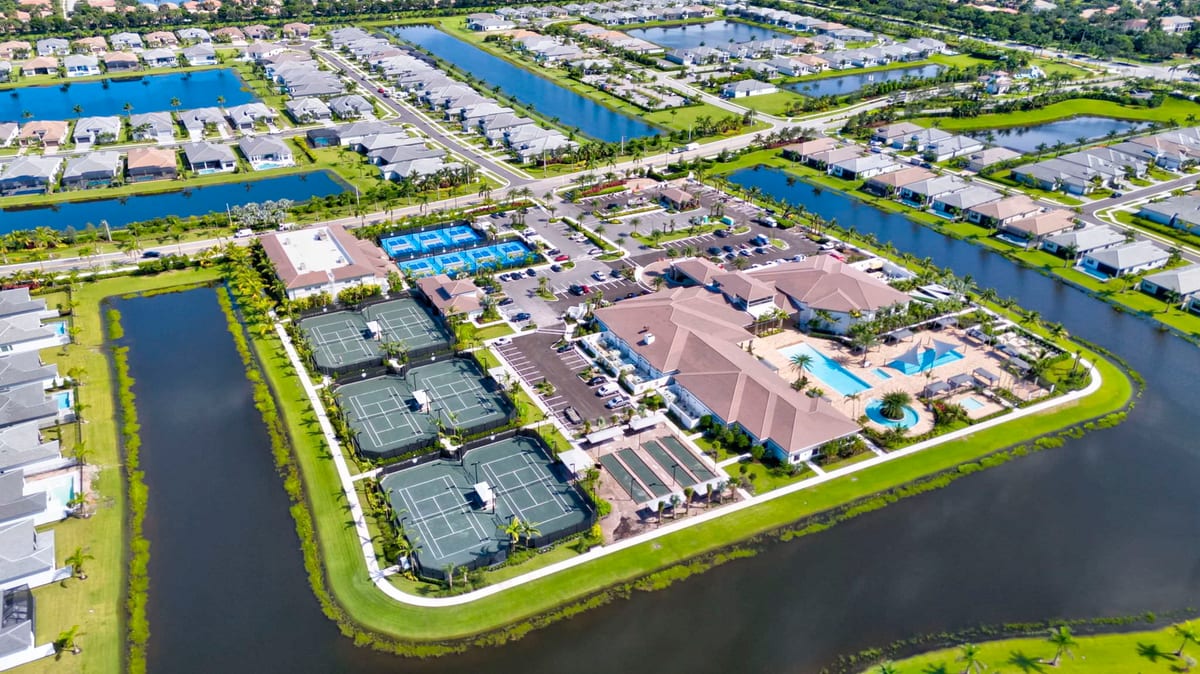 Aerial overview of Valencia Grand in Boynton Beach