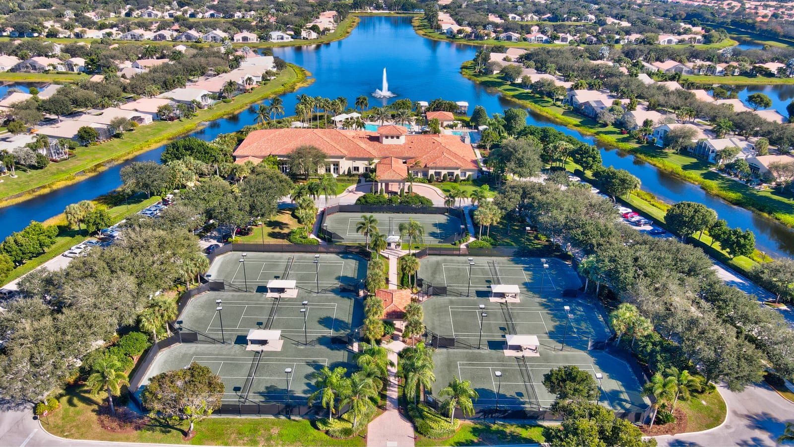 Aerial overview of Valencia Isles in Boynton Beach