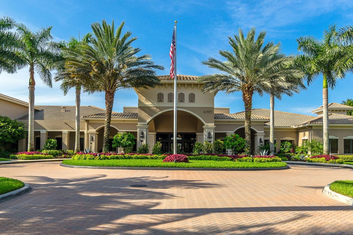 Clubhouse exterior at Valencia Pointe in Boynton Beach