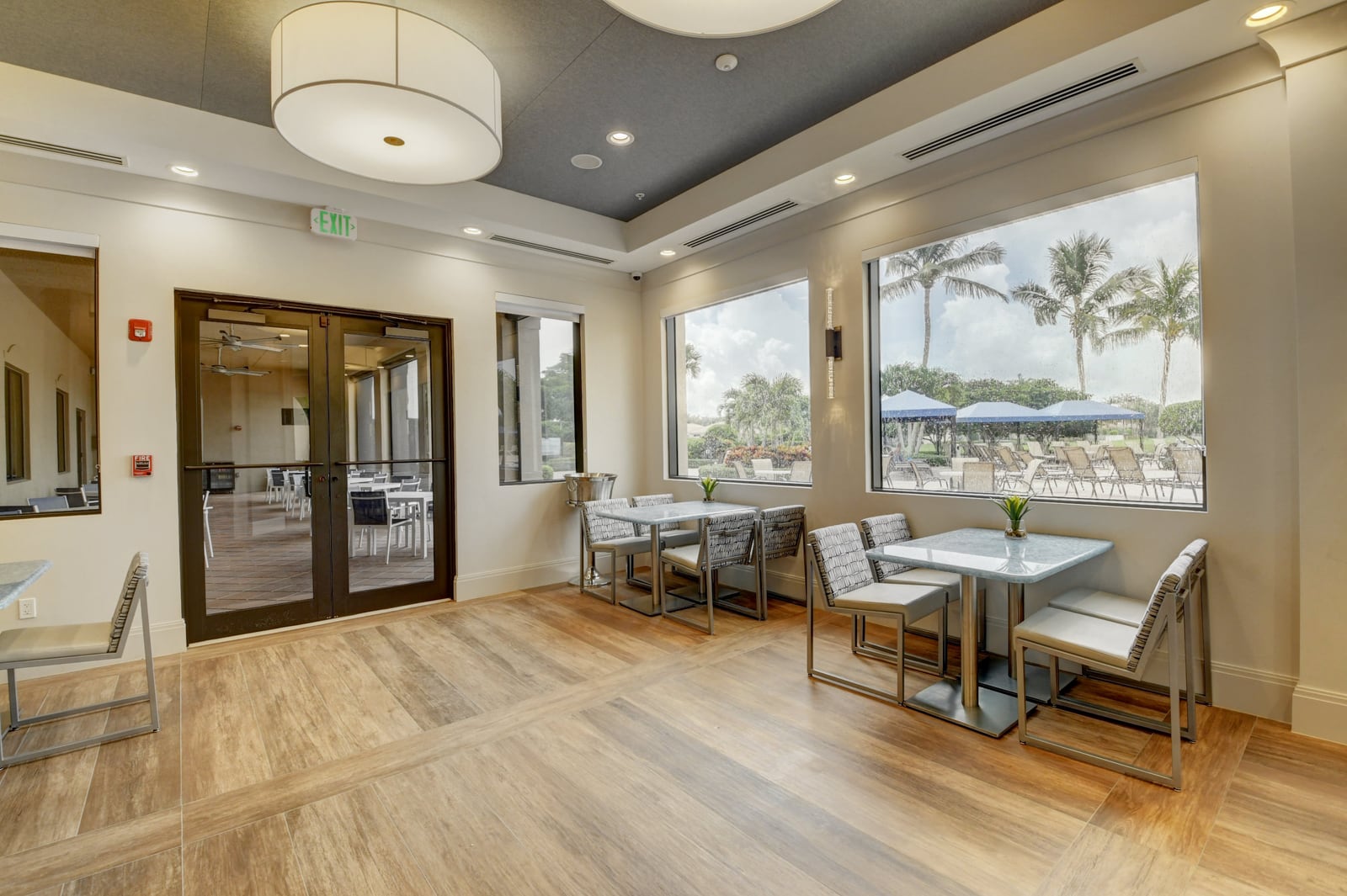 Clubhouse terrace at Valencia Pointe in Boynton Beach