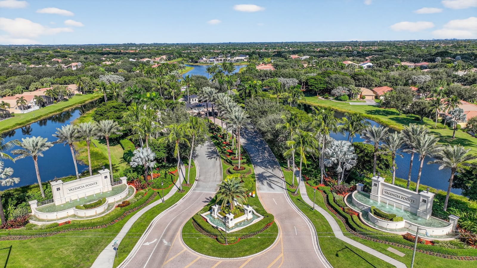 Aerial community overview at Valencia Pointe in Boynton Beach