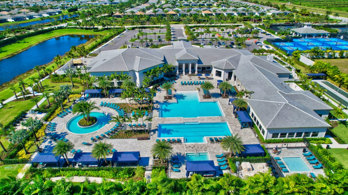 Aerial overview of Valencia Sound in Boynton Beach