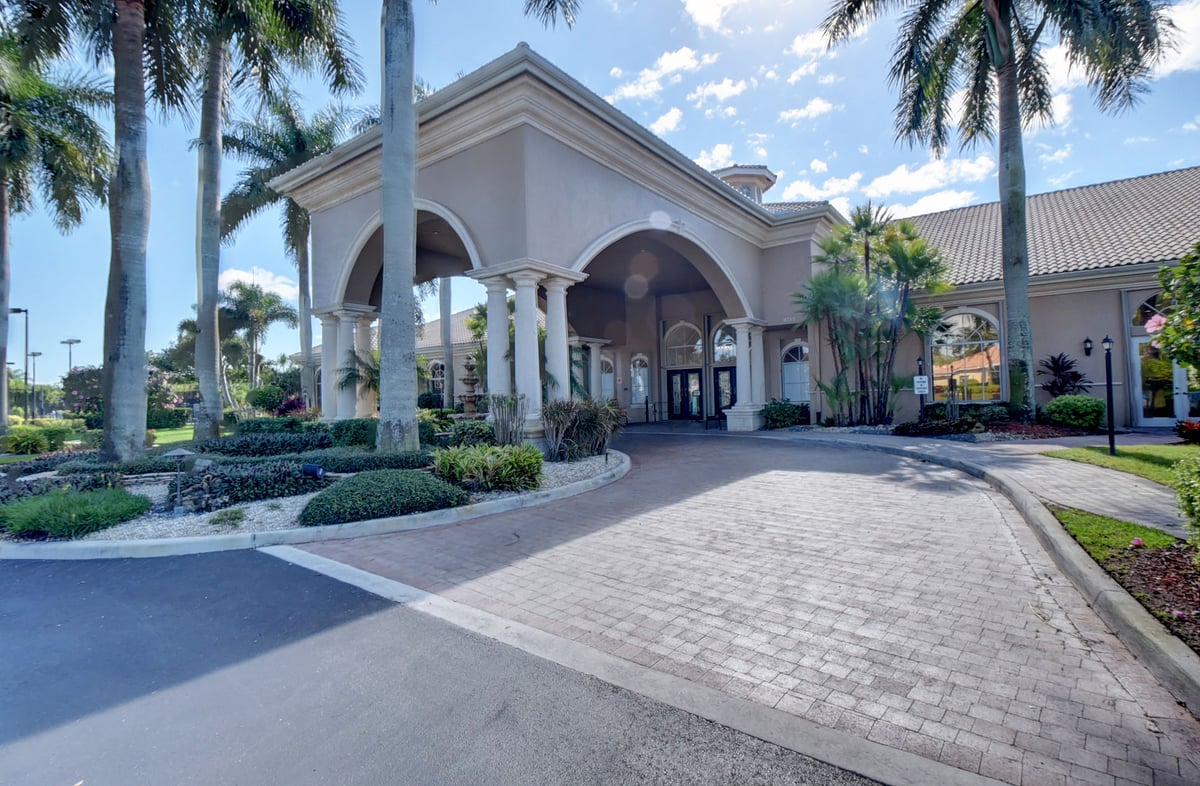 Clubhouse arrival at Villa Borghese in Delray Beach