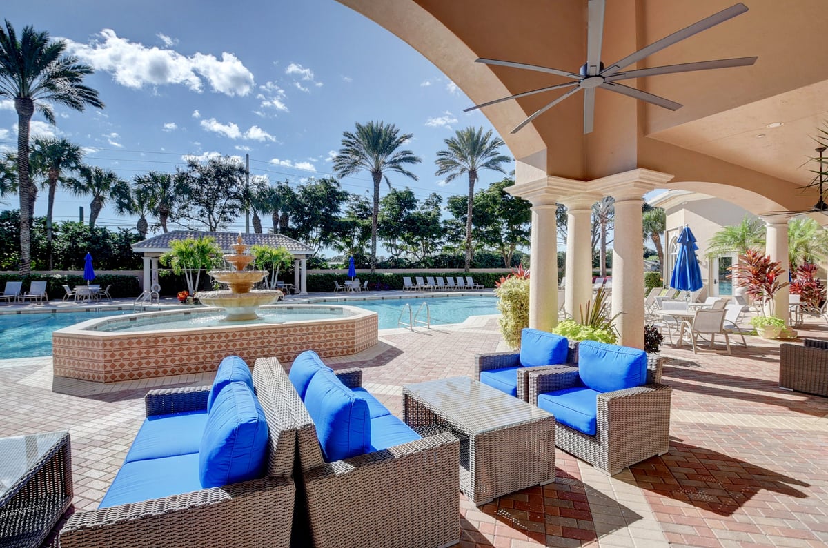Poolside terrace at Villa Borghese