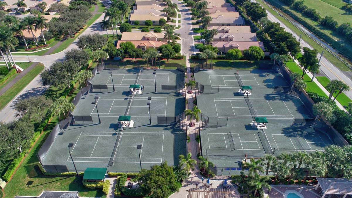 Aerial view of tennis courts at Villa Borghese