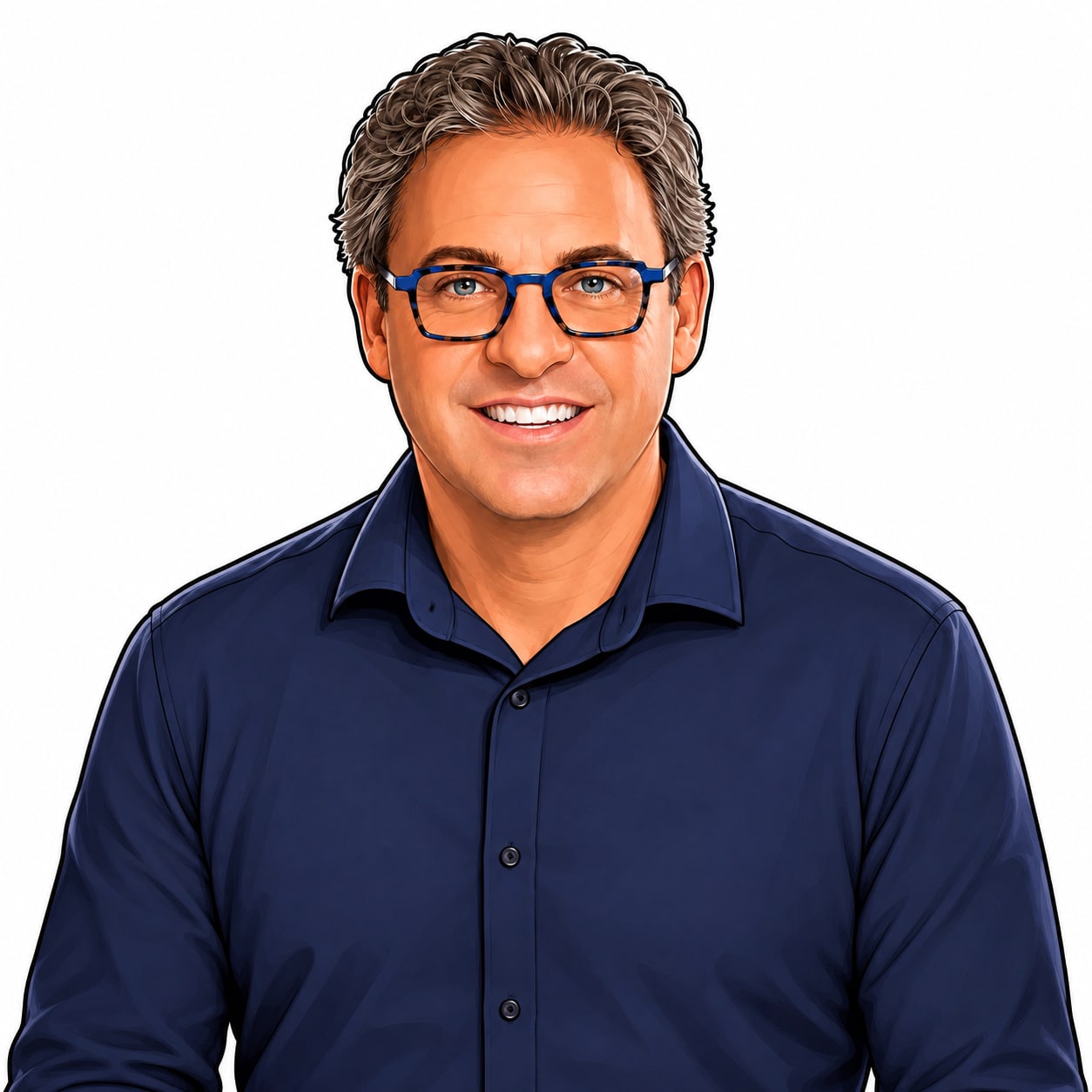 Illustrated portrait of Paul Saperstein