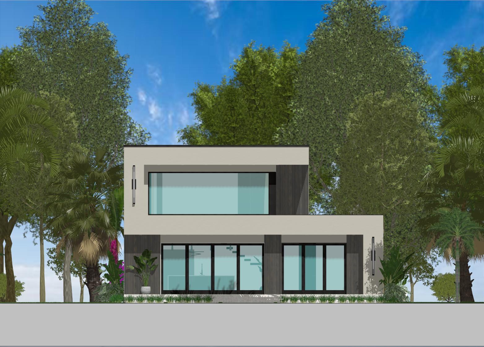 Front elevation view from the Palmetto Point house set.