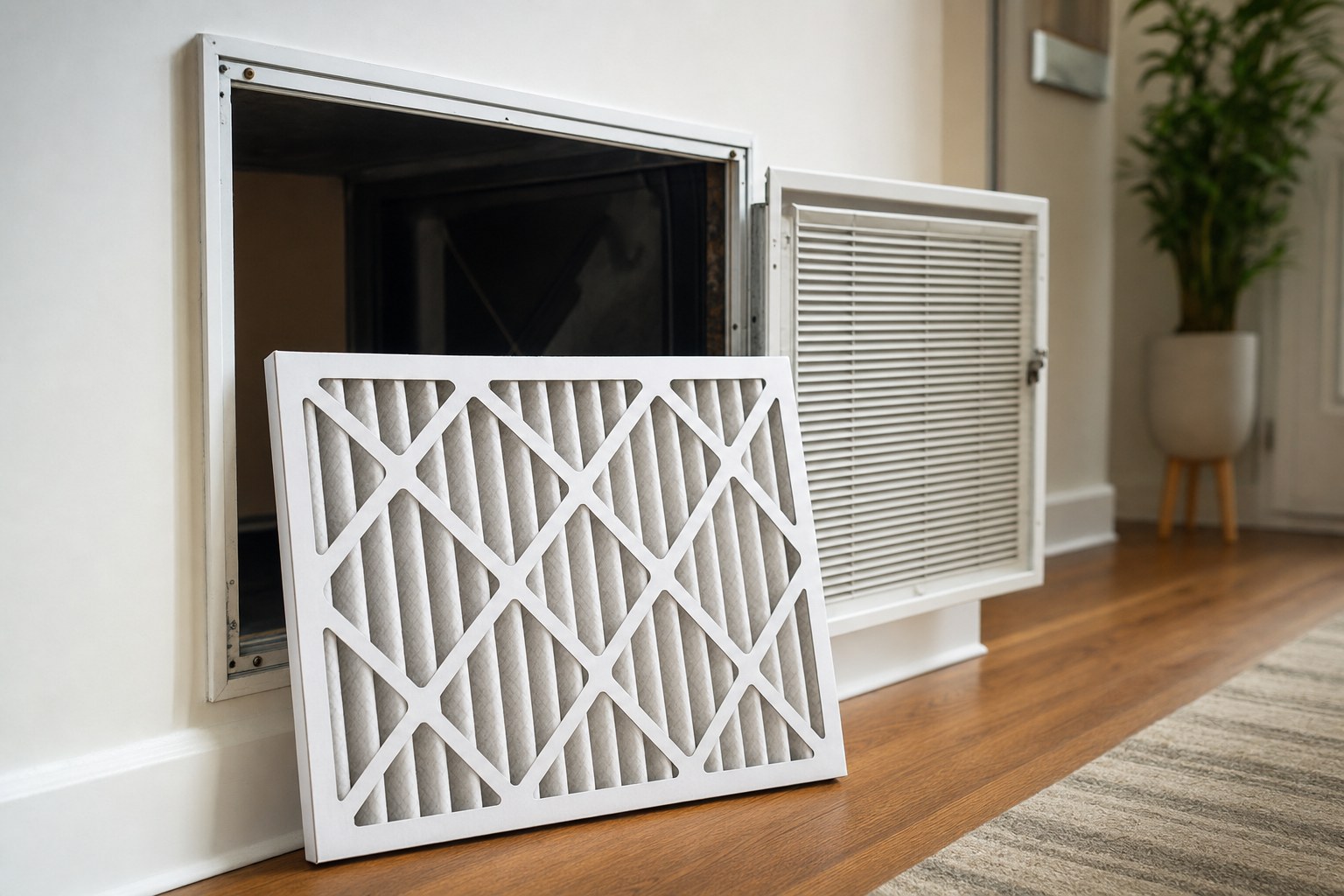 Clean air filter ready for a home maintenance check