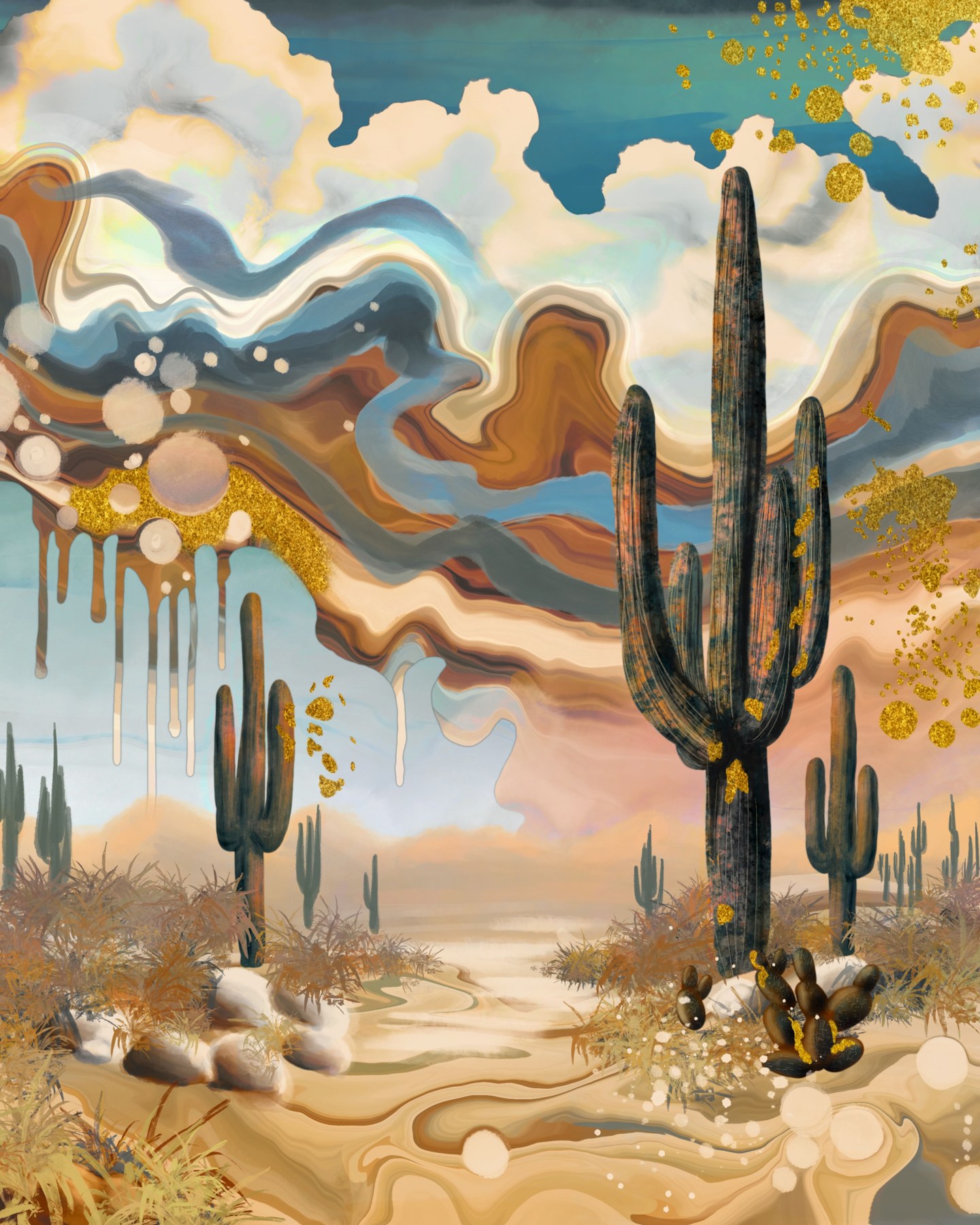 Cacti Cloud Waltz fine art print