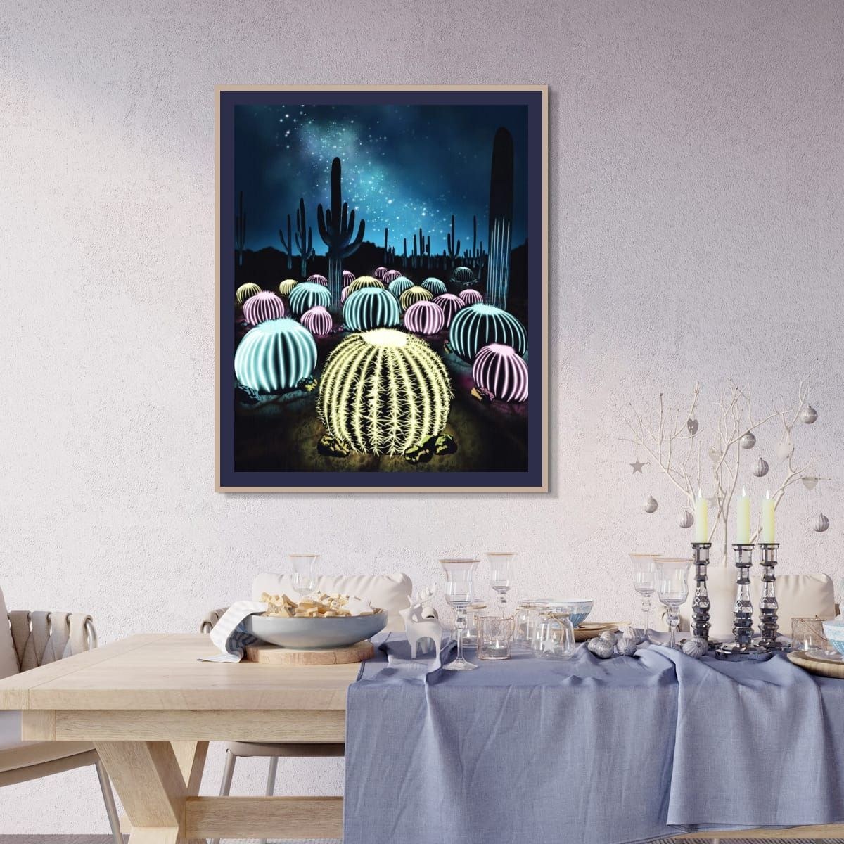 Cacti Constellations shown in a dining room