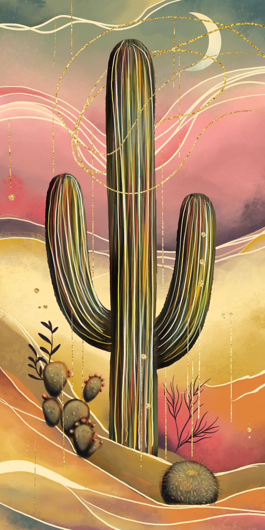 Desert Dreamlines saguaro fine art print