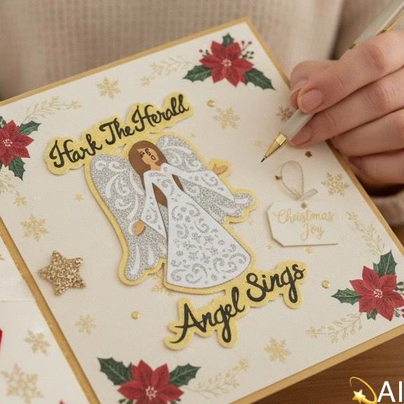 Angel Die Cut, Christmas Title, view 4