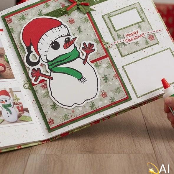 Santa Hat Snowman Die Cut, view 2