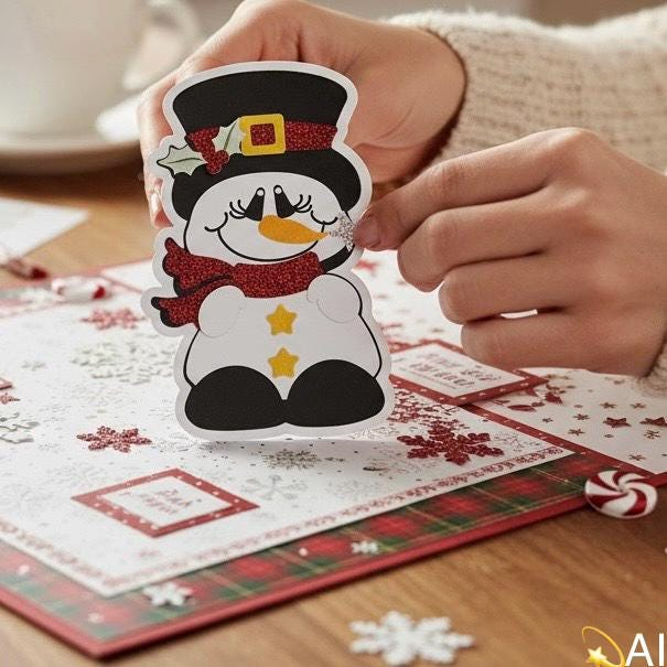 Snowman in a Top Hat Paper Piecing, view 2