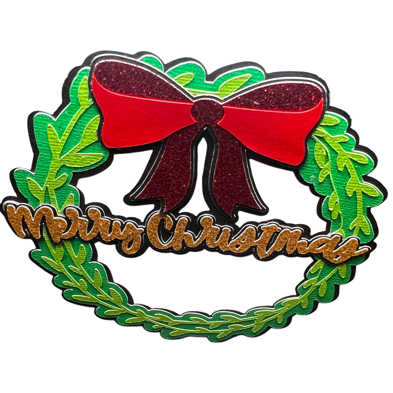 Christmas Wreath Die Cut Title, view 4