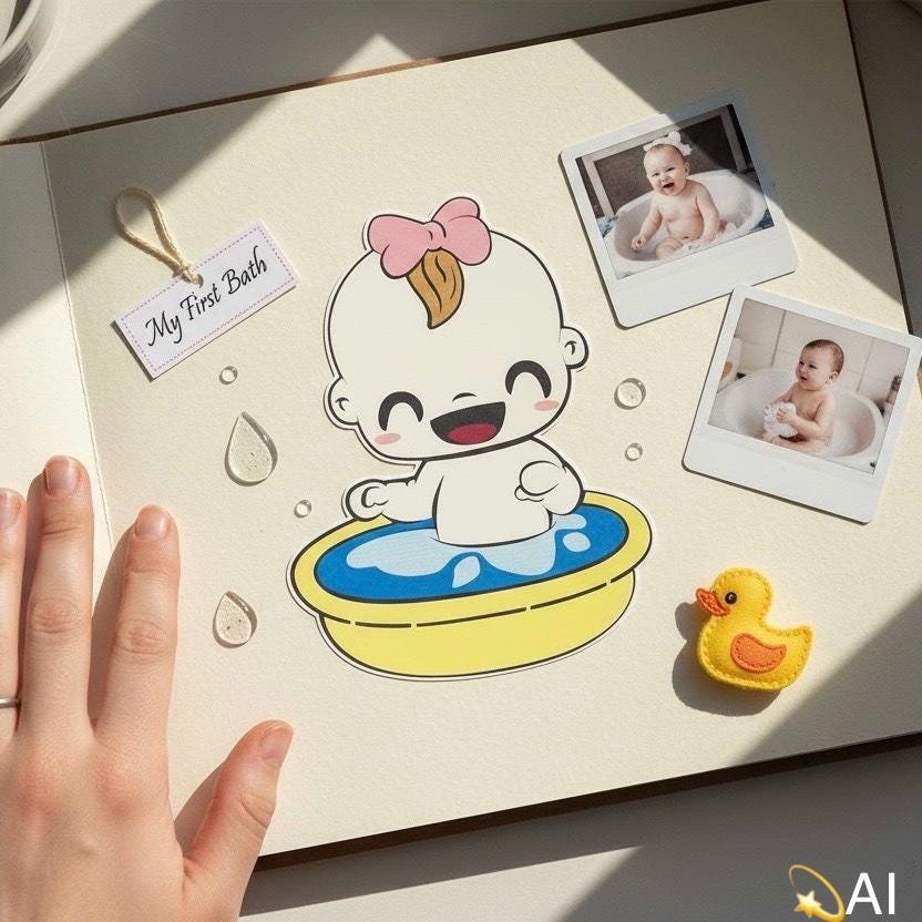Baby Bath Scrapbook Die Cut, view 2