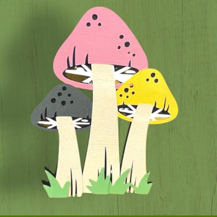 Mushrooms Paper Piecing, Nature, view 3