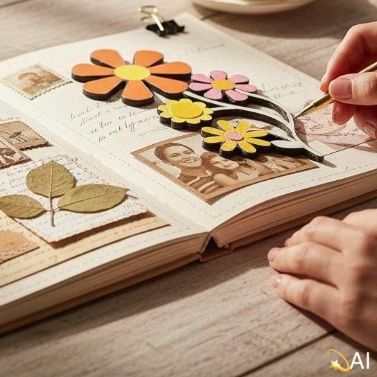 Flowers Layered Botanical Die Cut, view 2