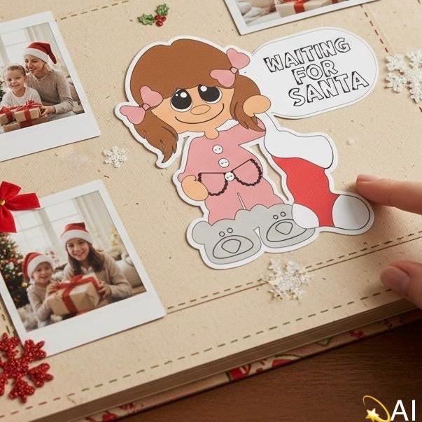 Girl Waiting for Santa Die Cut, view 2