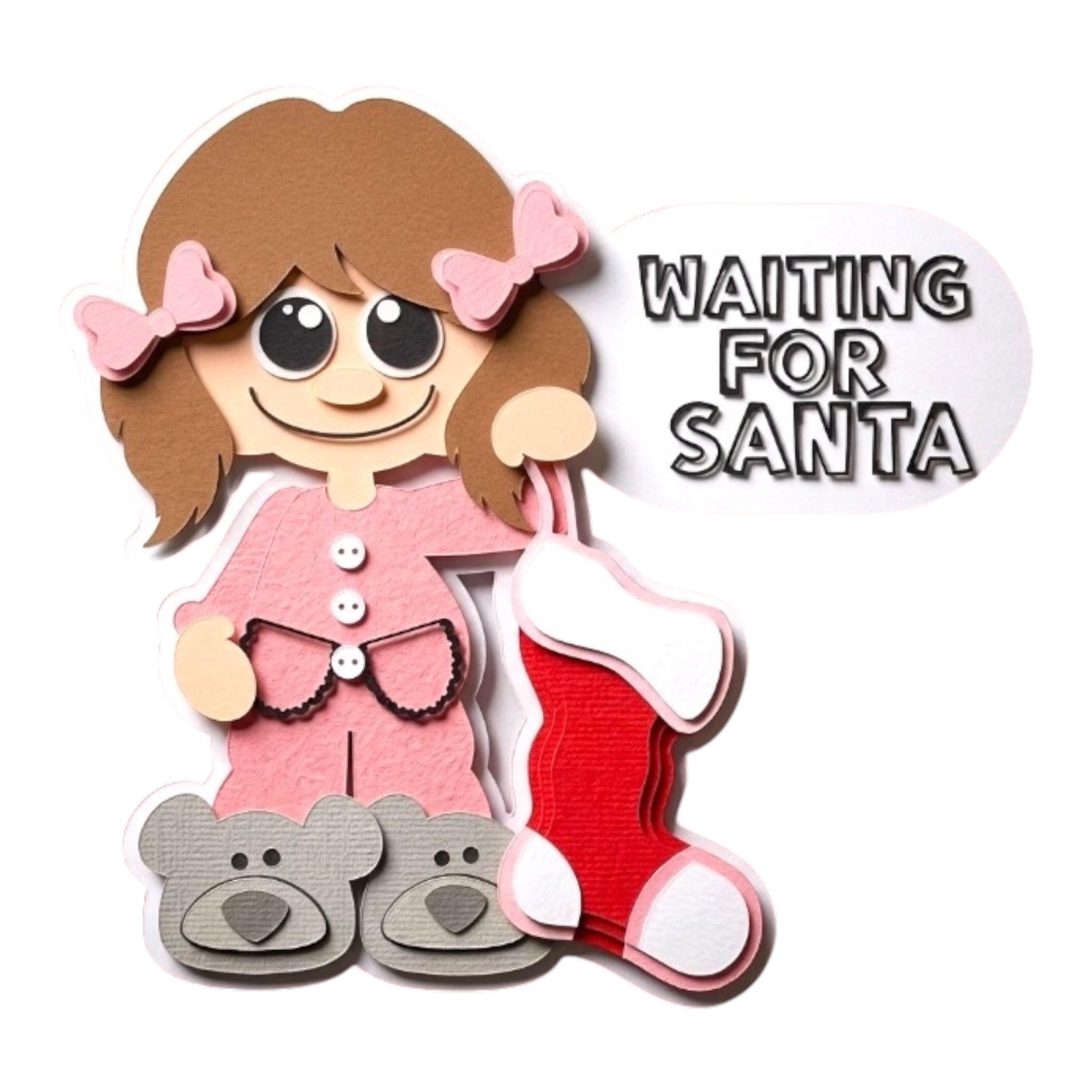 Girl Waiting for Santa Die Cut, view 3