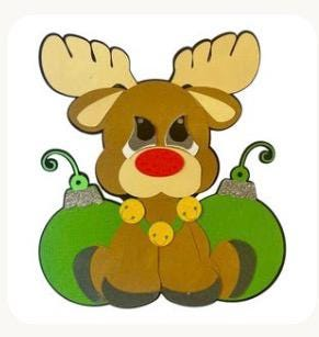 Reindeer with Ornaments Die Cut, view 3