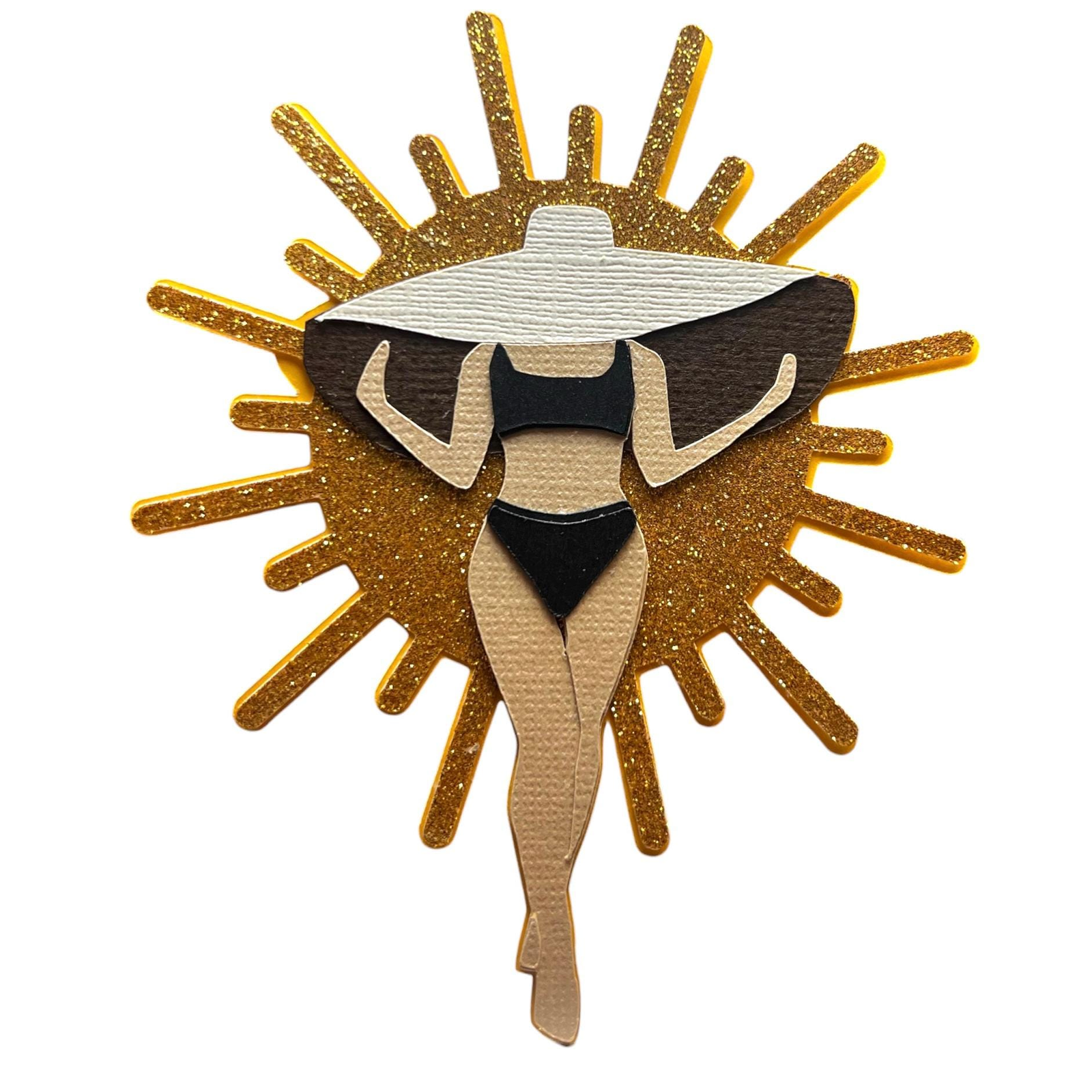 Girl and Beach Hat Die Cut, Summer, view 5