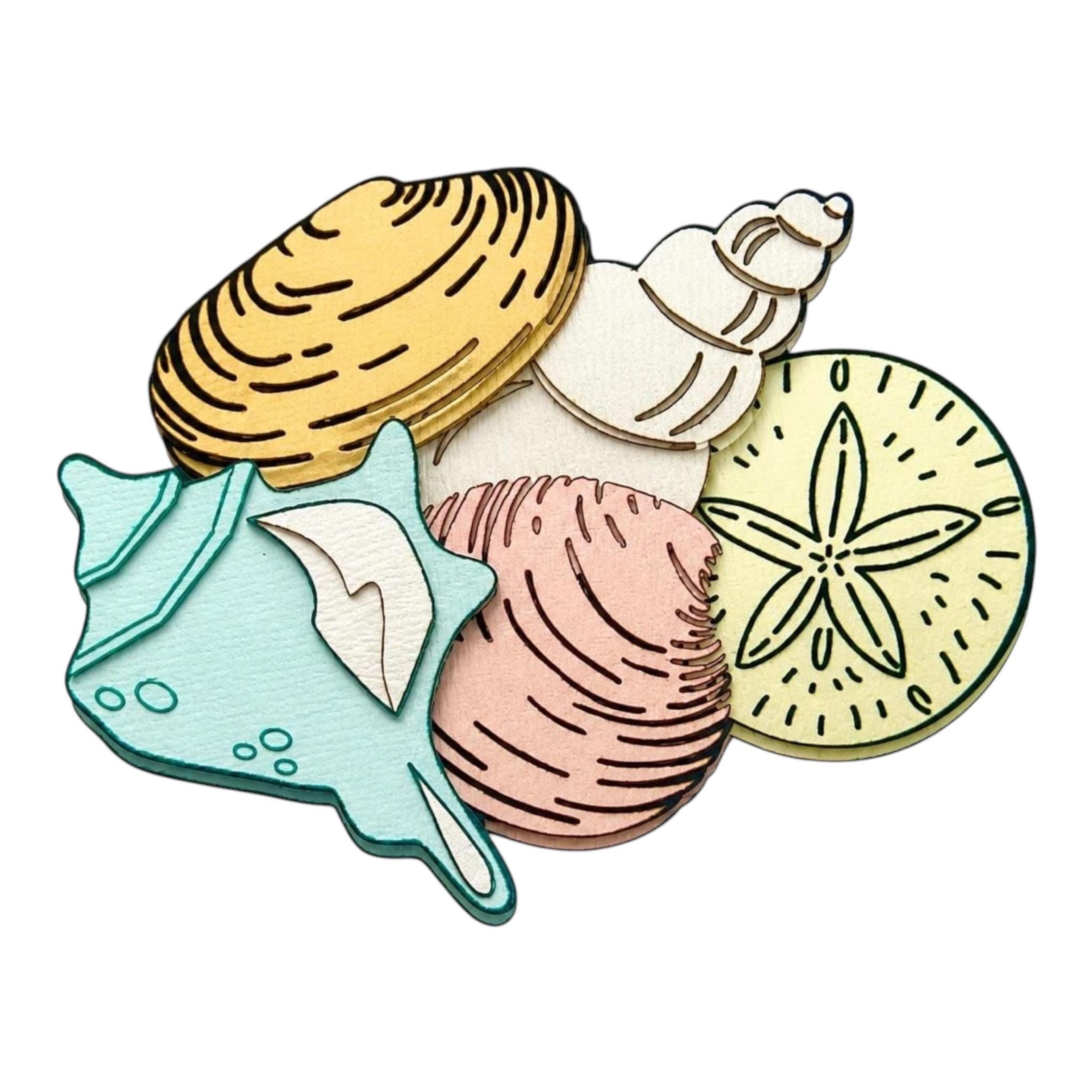 Beach Shells Die Cut, Coastal, view 3