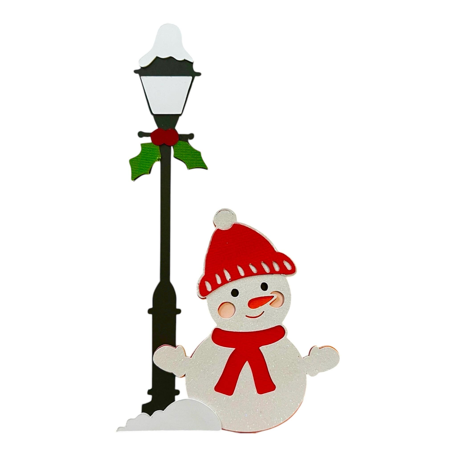 Snowman & Lamppost Die Cut, Winter, view 3