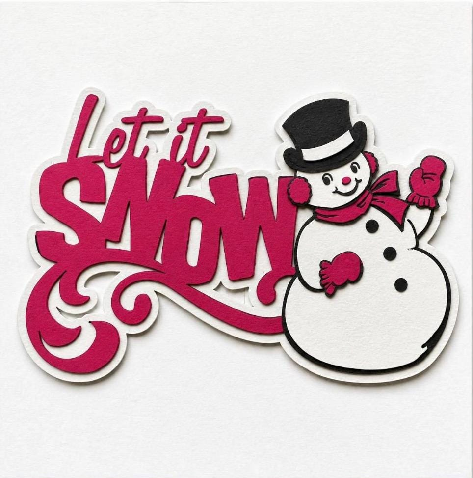 Let It Snow Snowman, Winter Title, view 3
