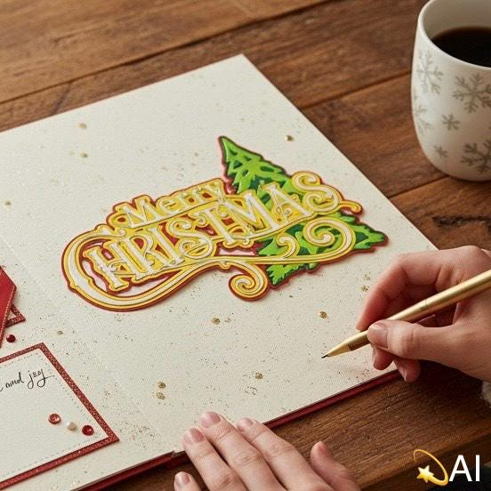 Merry Christmas Scrapbook Title, view 2