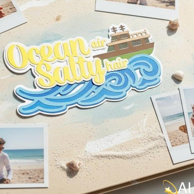 Beach Summer Title Scrapbook Kit, view 7