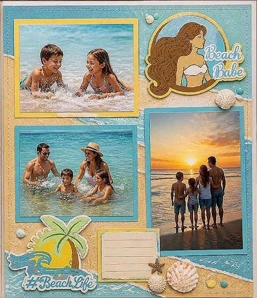 Premade Beach Lover Scrapbook Kit, view 2
