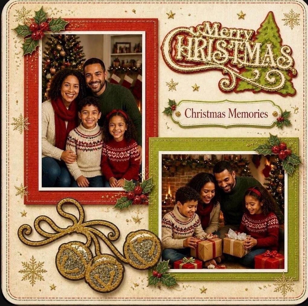 and mats, Premade Christmas Scrapbook Kit, view 2