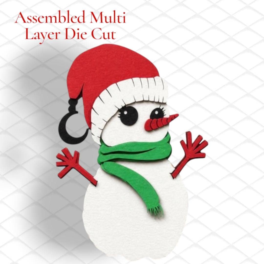 Santa Hat Snowman Die Cut