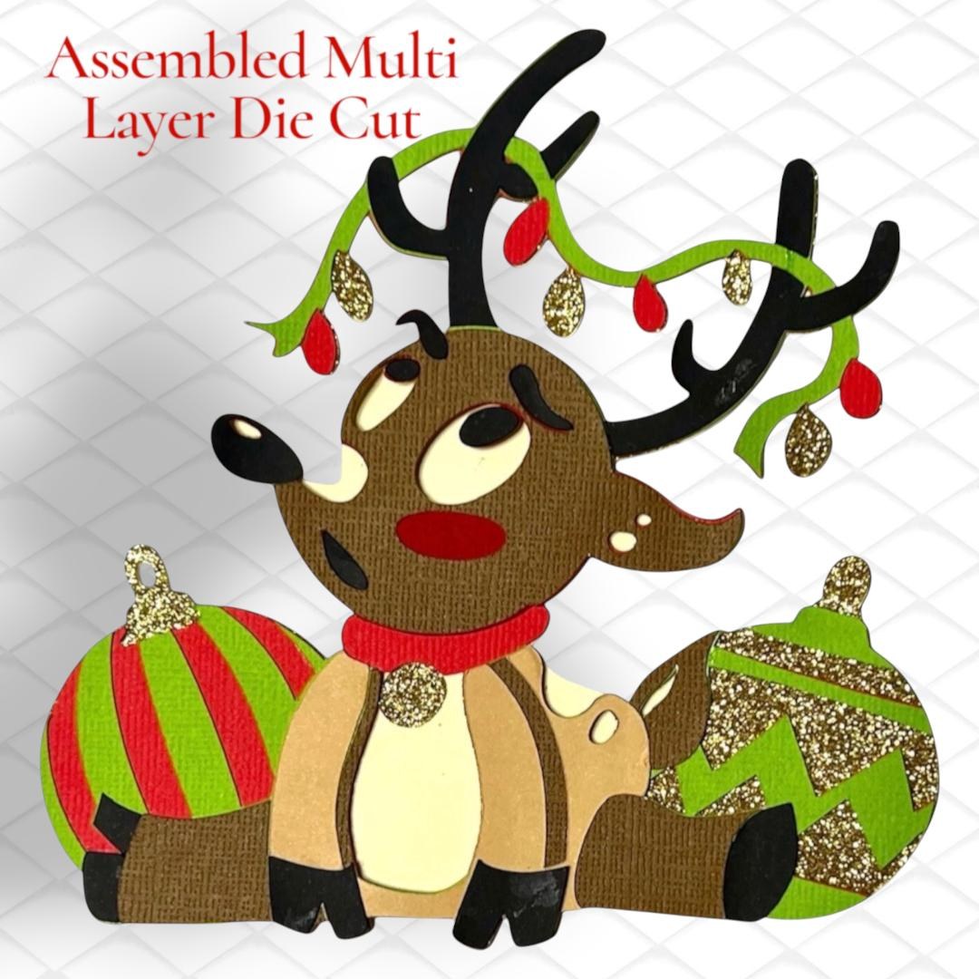 Reindeer & Lights Die Cut