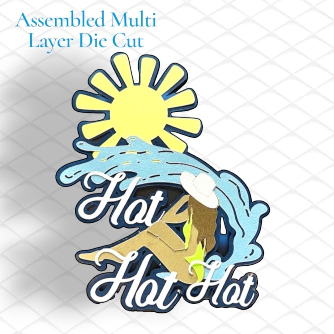 Scrapbook Embelllishment, Assembled Hot Summer Scrapbook Title