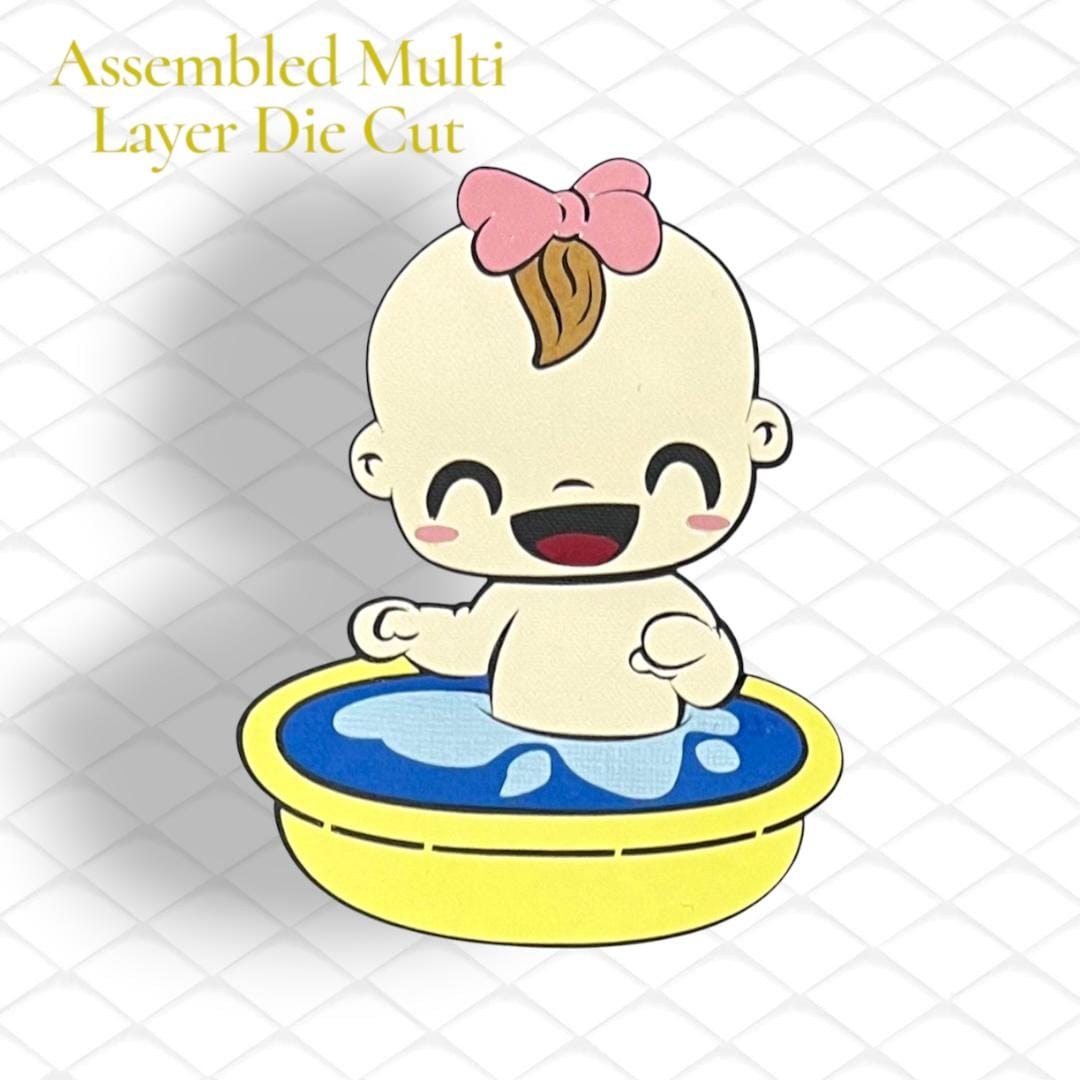 Baby Bath Scrapbook Die Cut