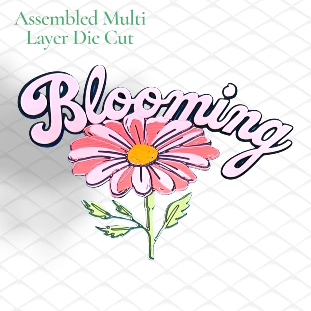 Flower Blooming Title Die Cut
