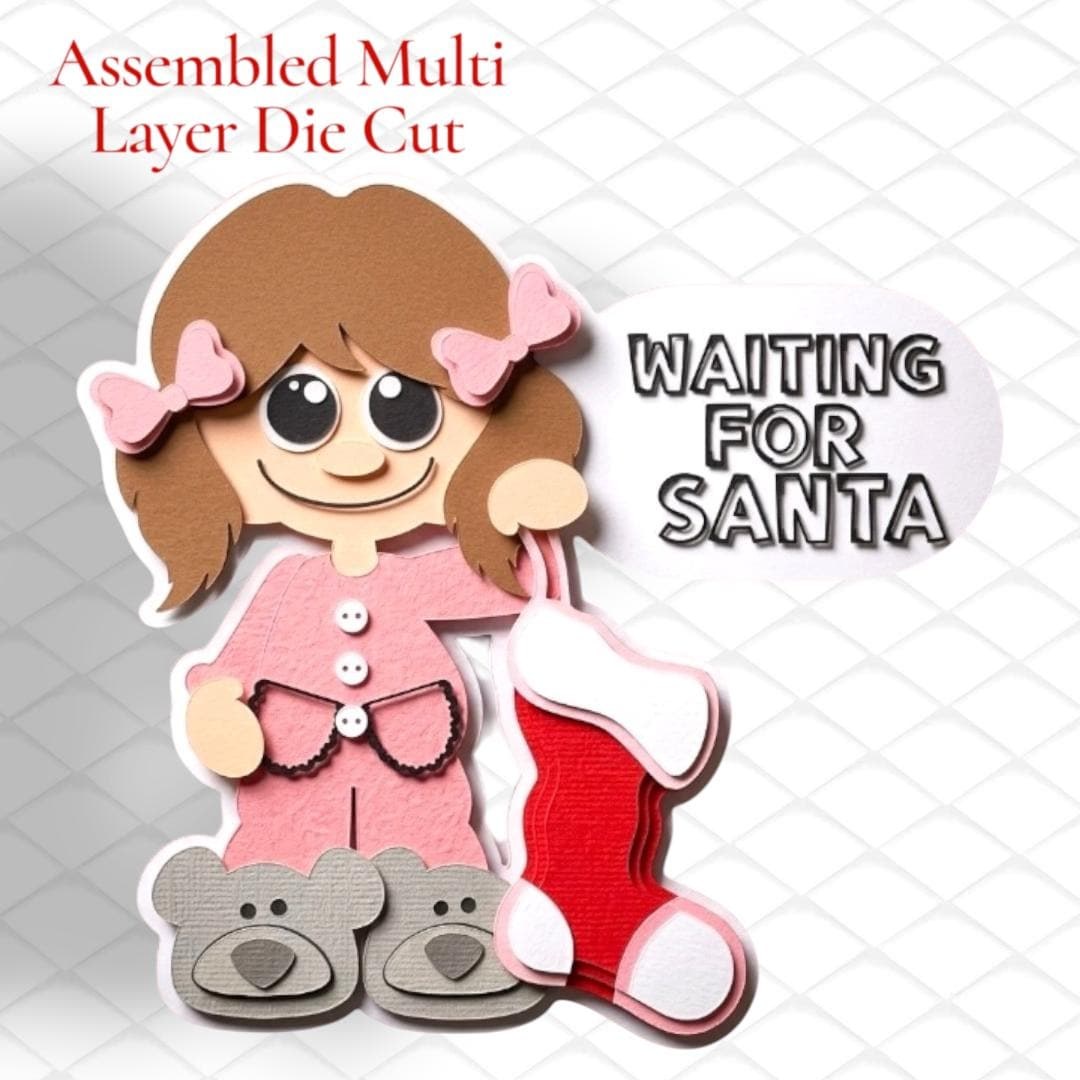 Girl Waiting for Santa Die Cut