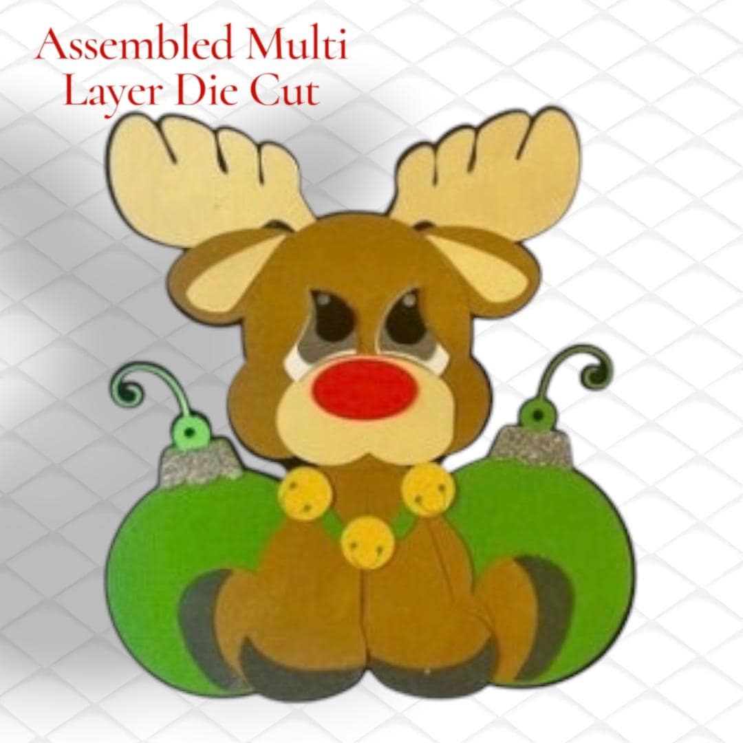 Reindeer with Ornaments Die Cut