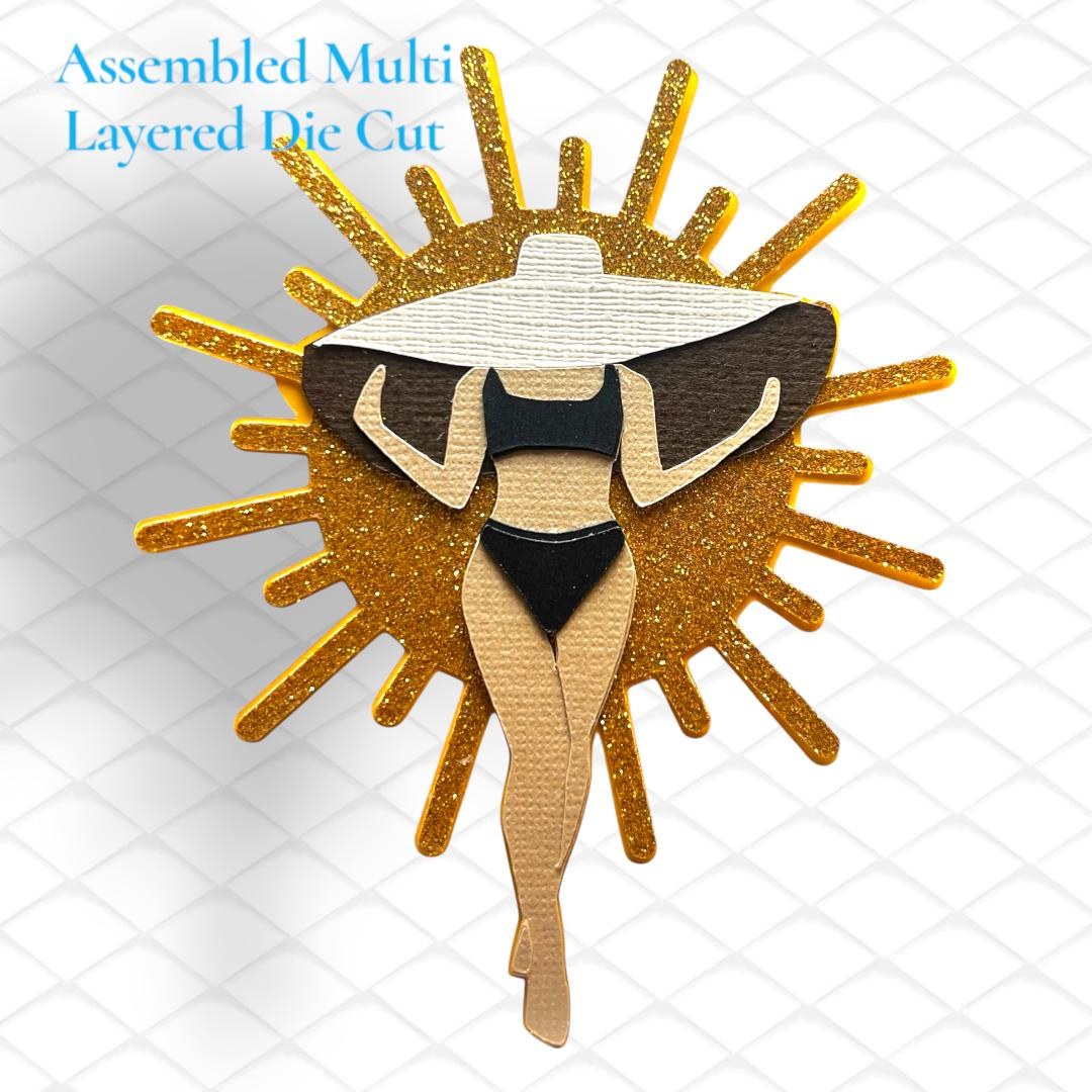 Girl and Beach Hat Die Cut, Summer