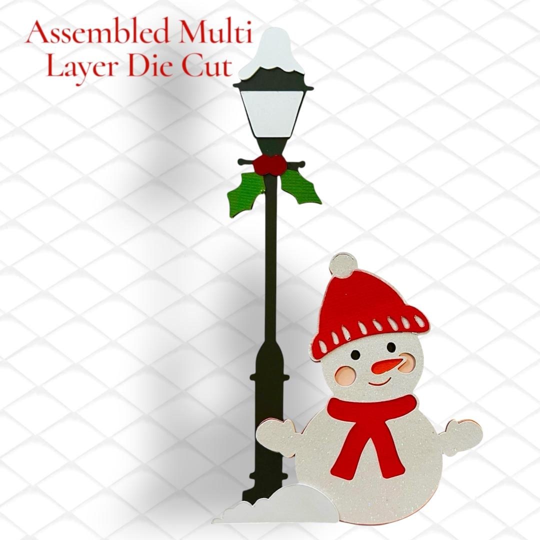 Snowman & Lamppost Die Cut, Winter