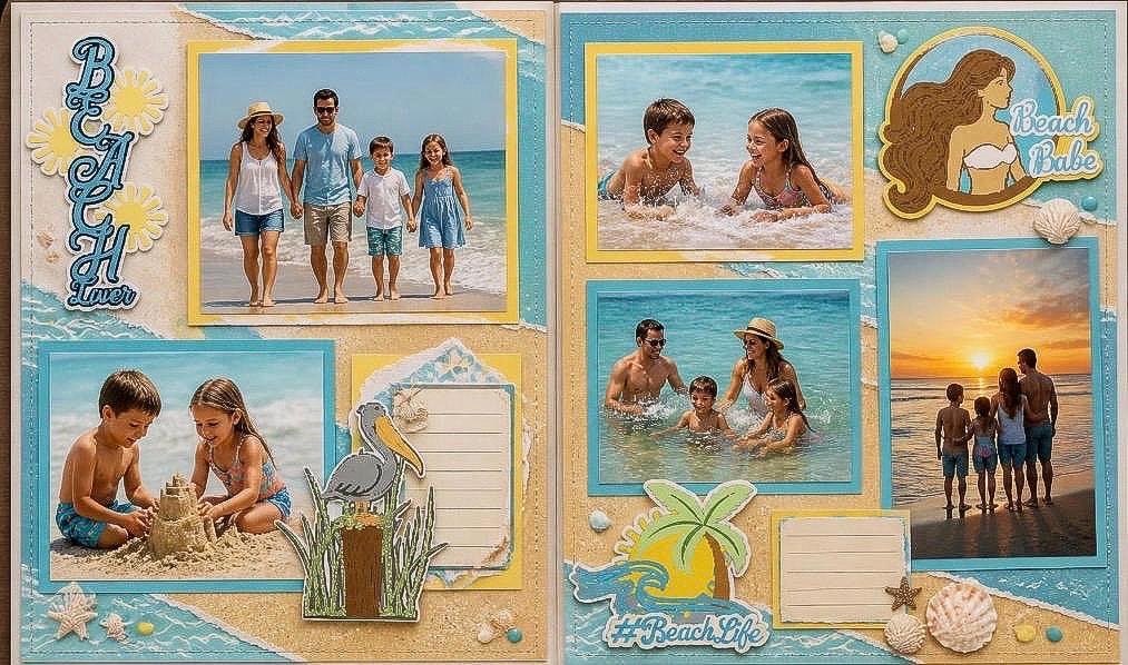 Premade Beach Lover Scrapbook Kit