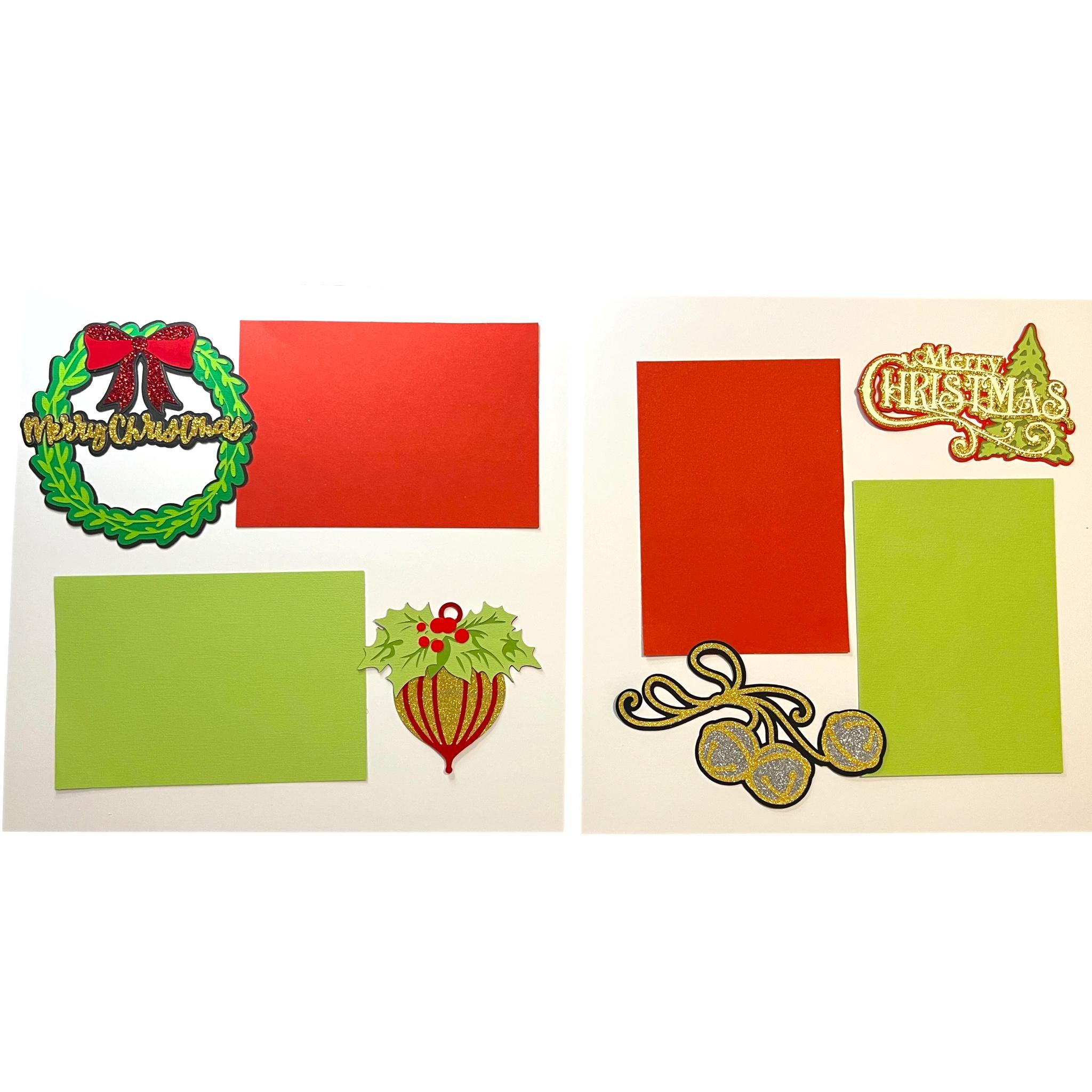 and mats, Premade Christmas Scrapbook Kit