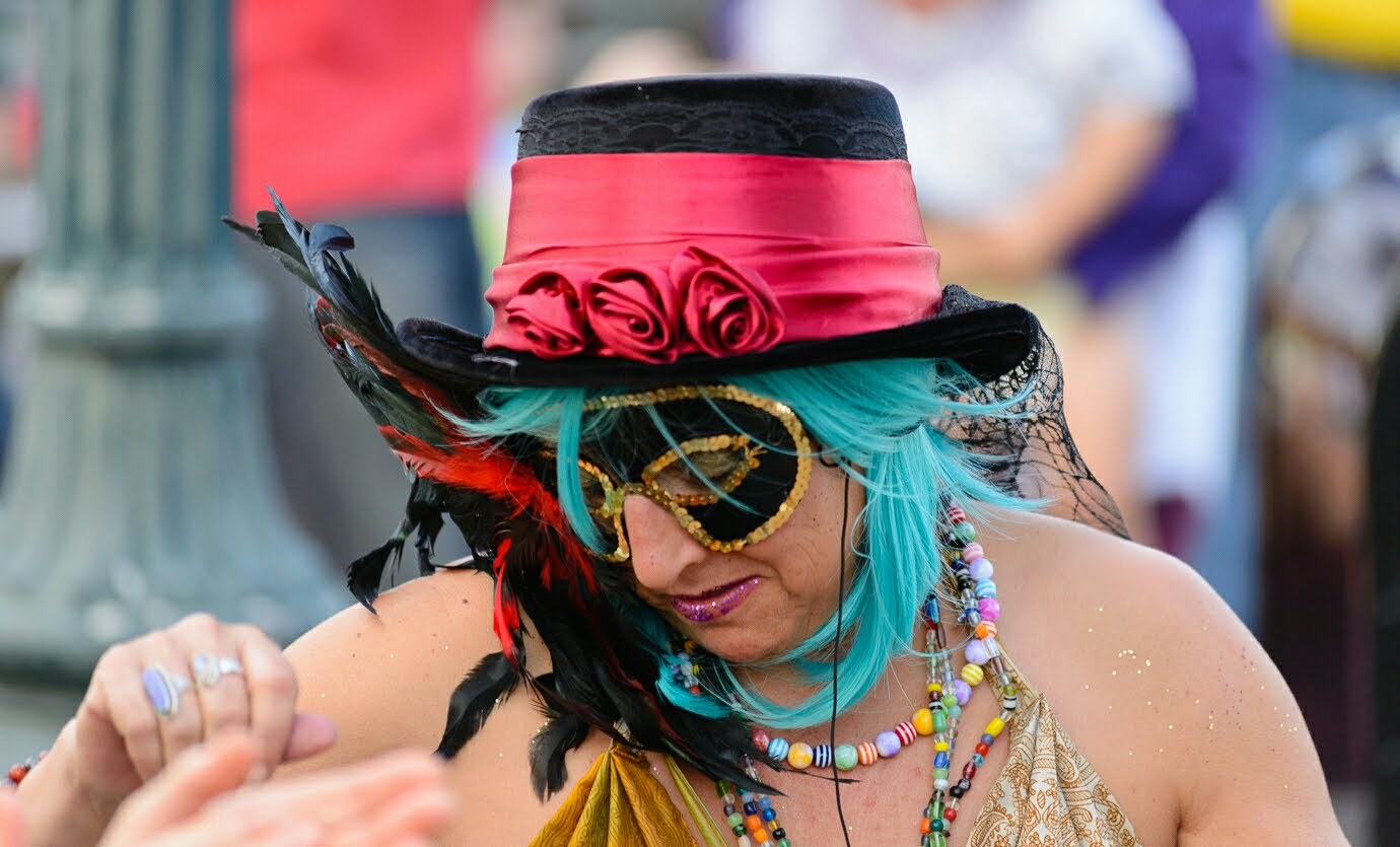Valerie Bergman in festive New Orleans attire