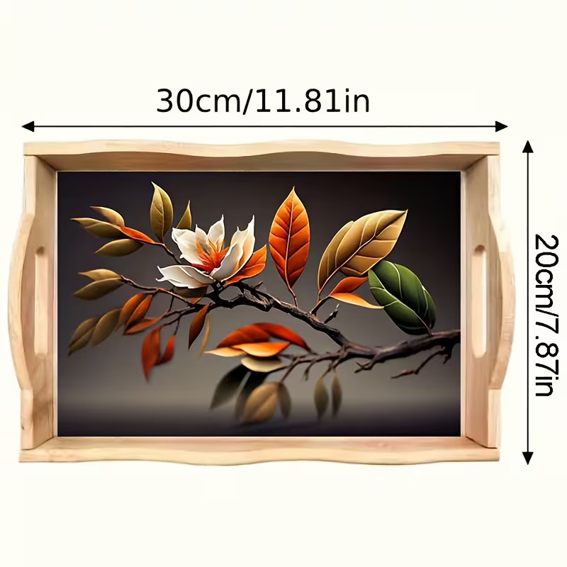 Autumn’s Gentle Bloom diamond art decorative tray design