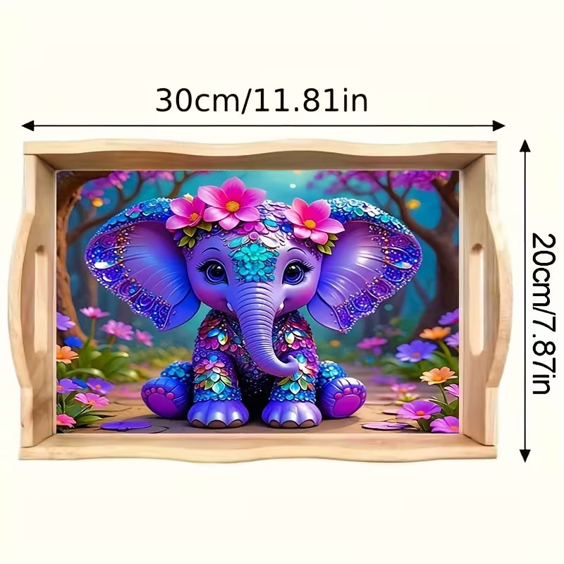 Petal-Eared Sweetheart diamond art decorative tray design