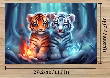 Two Little Wild Wonders diamond art decorative tray design