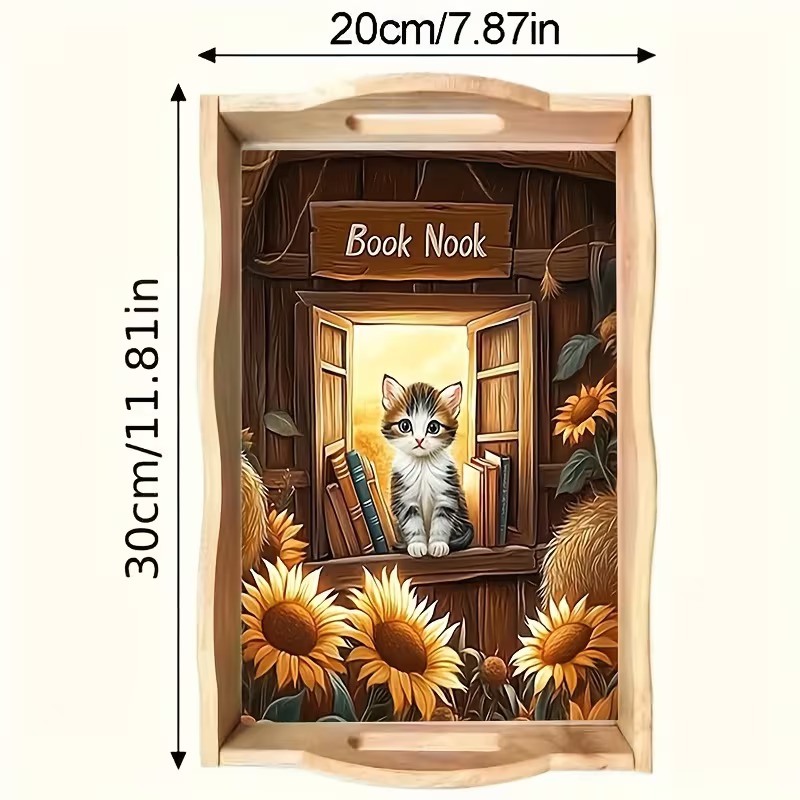 The Little Bookshop Companion diamond art decorative tray design
